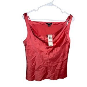 Alfani Tank Top Women's Petite 10 Pink Square Neck Silk Blend Lightweight NWT